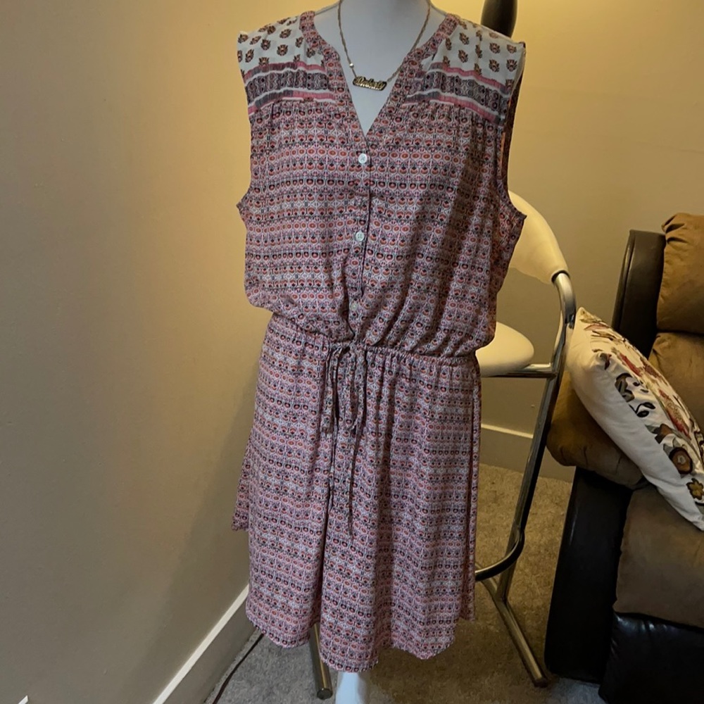 Gap abstract print sleeveless dress